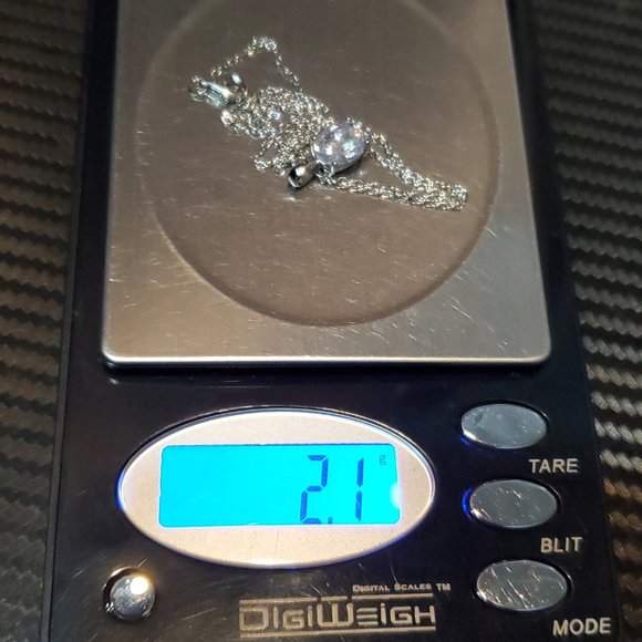 18 Inch 925 Sterling Silver Stunning Oval Cubic Zirconia Gem Necklace - Picture 7 of 7